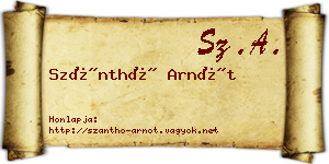 Szánthó Arnót névjegykártya